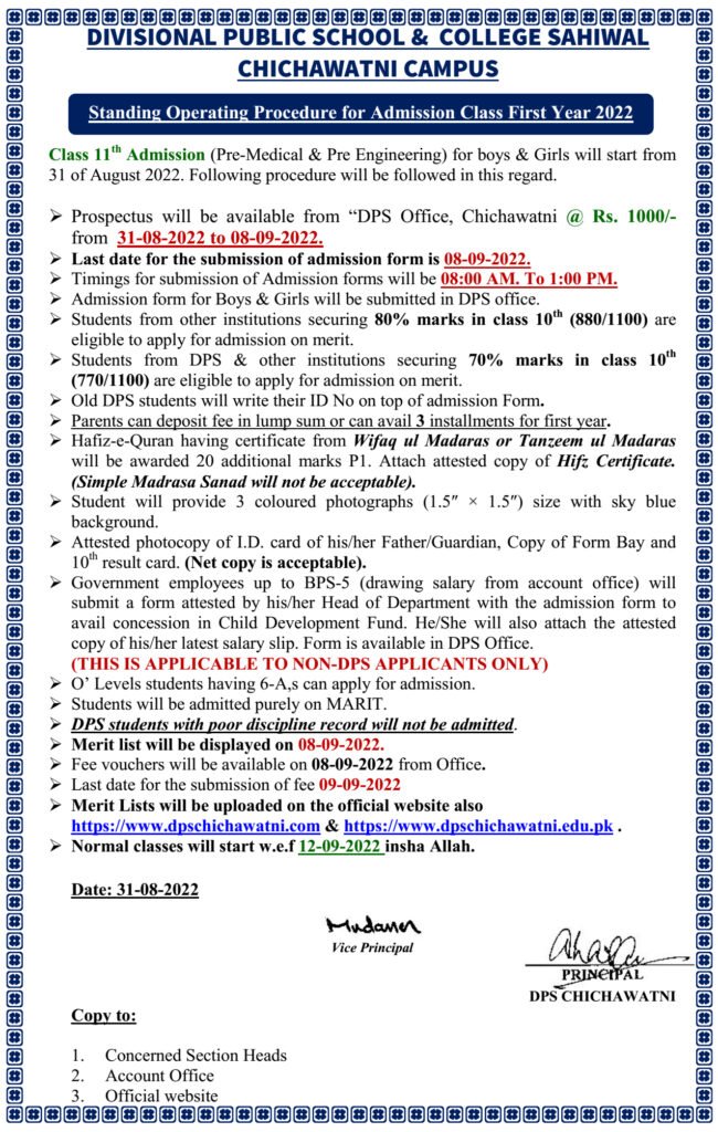Admission 1St Year 2022 DPS CCW 650x1024