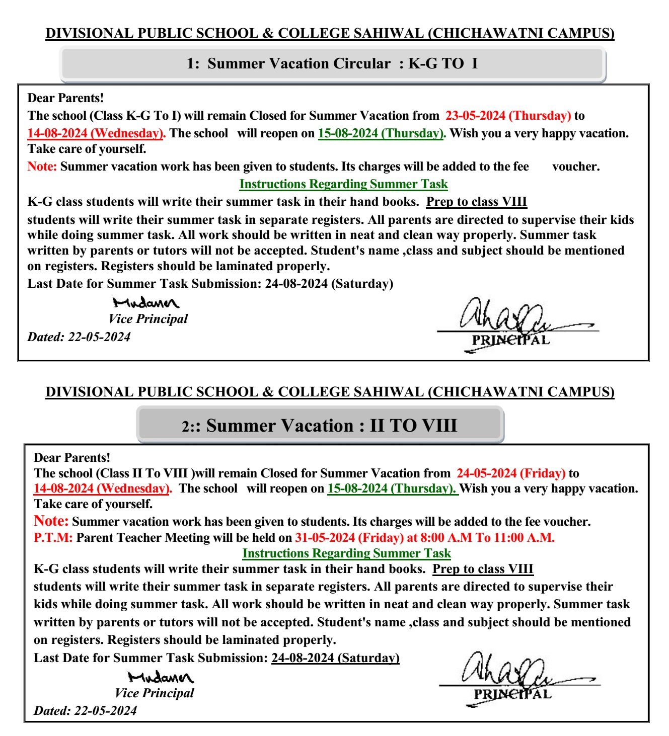 Summer Vacation 2024